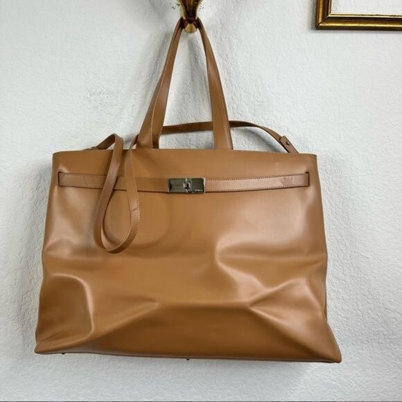 FURLA Calf Kelly Leather Jumbo Shoulder Bag - Picture 1 of 11